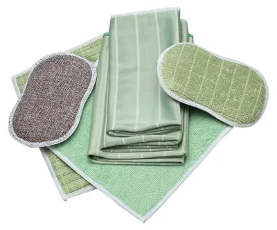 Produktbild von Bambusfaser Reinigungstücher-12er für Fenster Küche Bad, Streifenfrei Fusselfrei Extra Saugstark Nachhaltig, Putztücher Geschirrtücher Fenstertücher, 60° waschbar Trockner geeignet