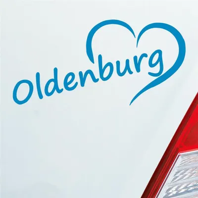 Produktbild von Auto Aufkleber Oldenburg Herz Stadt City Love Liebe 16,5x8 cm Hellblau Sticker Heckscheibenaufkleber