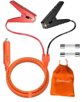 2,5 m 12 AWG+14 AWG Batterie-Ladekabel, Krokodilklemmen auf Zigarettenanzünder
