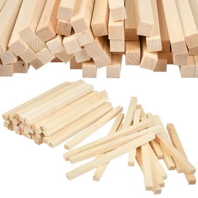 Rechteckige Holzstäbchen 25 cm x 1 mm, 50 Stück