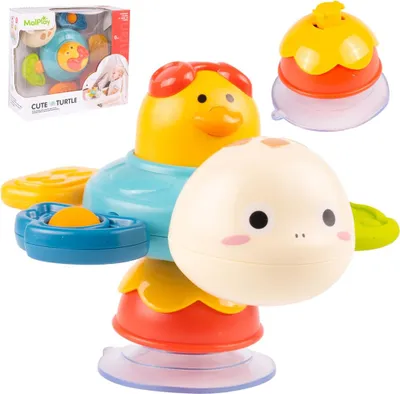 Produktbild von Malplay Sensory Schildkröte mit Ente Lernspielzeug Saugnapf Schildkröte Rassel Geschenk Montessori