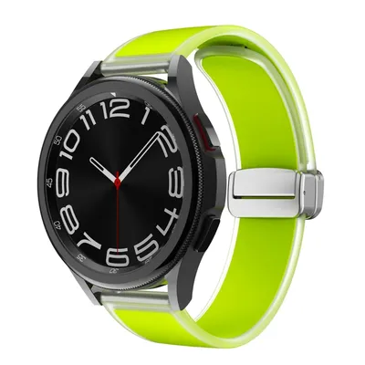 Image de Bracelet de remplacement en silicone magnétique vert pour Samsung Galaxy Watch 6 / 5 / 4 (44 mm et 40 mm)