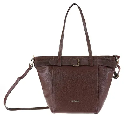 Produktbild von Damen Schultertasche aus echtem Leder mit abnehmbarem Trageriemen, hergestellt in Italien