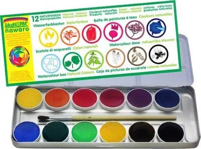 Produktbild von ökoNorm Farbkasten nawaro, Blechetui mit Farbtabletten Ø30mm - 12 Farben