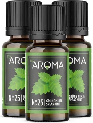 Produktbild von myAROMA Flavour Drops – Grüne Minze, 3x10ml, Zuckerfrei, Kalorienfrei & Vegan, Natürliches Aroma für Küche und Getränke, Nr. 25