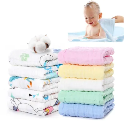 Produktbild von Baby Musselintücher 25x25cm, 10 Stück Spucktücher aus Baumwolle