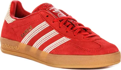 Produktbild von Adidas Gazelle Indoor in Rot Weiß für Damen – 5.5 UK - 38 2/3 EU - 7 US / Red White