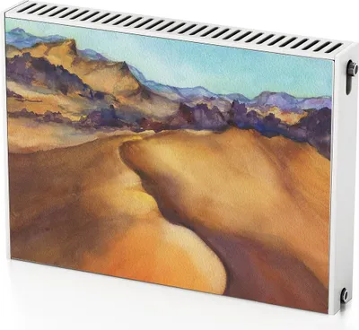 Produktbild von Wüste – Magnetische Heizkörperabdeckung – 80x60 cm – Magnet Heizkörperabdeckung – 3D Würfel – Heizkörperverkleidung – Magnetische Wandverkleidung – Wetterfest