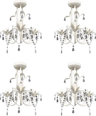 Obrázek produktu pro Křišťálové lustry 4 ks elegantní bílé