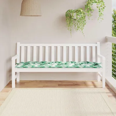 Produktbild von vidaXL Gartenbank-Auflage Blattmuster 180x50x7 cm Oxford-Gewebe