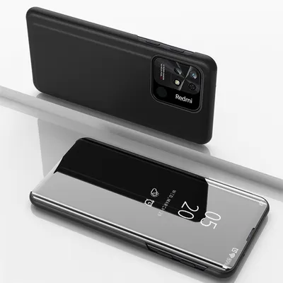 Productafbeelding van Beschermhoesje voor de Xiaomi Redmi 10C, telefoonhoesje met kaarthouder, kleur: zwart