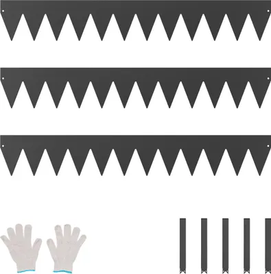Obrázek produktu pro VEVOR lemování trávníku, balení 3 ks 38x208 mm, lemování záhonů, zahradní palisáda, ohýbatelné zahradní lemování, robustní lemování záhonů, snadná instalace, dělící stěna pro záhony a cesty, černá barva