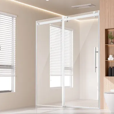 Produktbild von Frameless Shower Door 58-59" x 75" SGCC Tempered Glass 5/16" Chrome