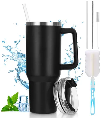 Thermosbecher 1200 ml, Edelstahl, schwarz, vakuumisoliert