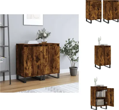 Produktbild von vidaXL Sideboards 2 Stk. Räuchereiche 40x35x70 cm Holzwerkstoff -  Sideboards