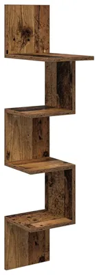 Produktbild von vidaXL Wandregal Wandhalterung Altholz 32 x 21 x 107 cm Holzwerkstoff
