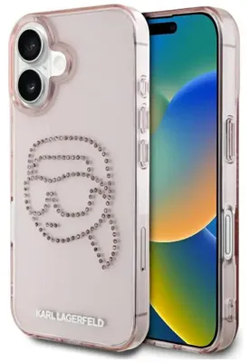Immagine prodotto di Custodia Karl Lagerfeld Iml Strass Karl Head Do Iphone 16 Różowy