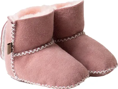 Produktbild von Baby Booties Modell PARIS aus Merino Lammfell mit Fersenverschluss Rosa 18/19