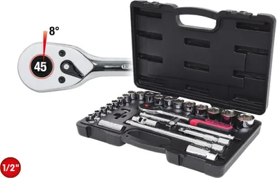 Obrázek produktu pro KS TOOLS 1/2" CHROMEplus Steckschlüssel-Satz 28-tlg. 918.0728