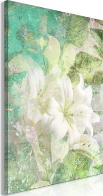 Produktbild von Italienischer Leinwand Leinwandbild - Green Breath (1 Part) Vertical 40x60 cm Blumen b-A-0656-b-a