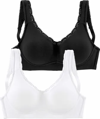 Produktbild von PETITE FLEUR Soft-BH schwarz+weiß Größe 100 D