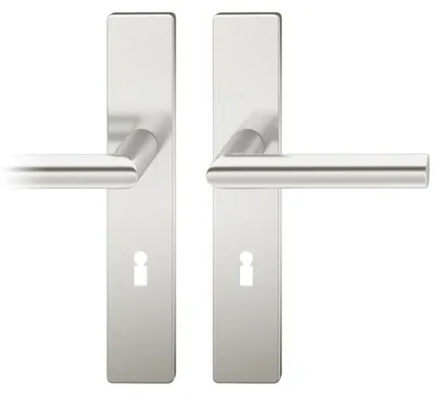 Produktbild von FSB 1076 Langschild Alu natur (Ausführung: Drücker/Drücker, Entfernung: 72mm, Lochung: BB, Oberfläche: Alu F1 - Natur) Ausführung: Drücker/Drücker Entfernung: 72mm Lochung: BB Oberfläche: Alu F1 - Natur
