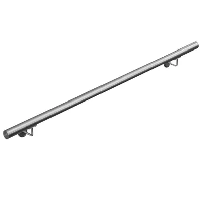 Produktbild von V2Aox Handlauf Treppengeländer aus Edelstahl, Durchmesser: 4,2 cm, Rostfrei & Wetterfest, Inklusive Montagematerial, Halter, Länge:170 cm