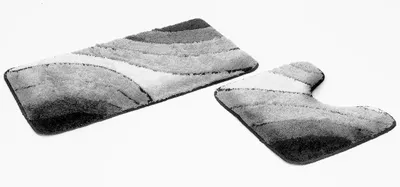 Image de Set de tapis de bain 2 pièces Wave en gris