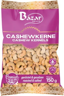Produktbild von Bazar Cashewkerne geröstet & gesalzen 150g
