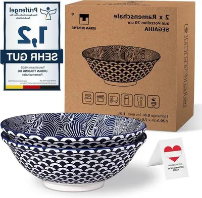 Produktbild von Famanu Ramen Schalen Set 2-teilig - 1,0 L 20 cm - für Suppen und Salate