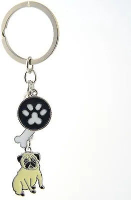 Immagine prodotto di Portachiavi in metallo a forma di bulldog, per auto e borsa