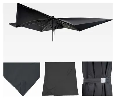 Produktbild von Ersatzbezug für Sonnenschirm, 3x3m (Ø4,24m) Polyester - anthrazit