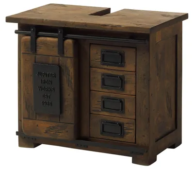Produktbild von MASSIVMOEBEL24.DE Waschbeckenunterschrank Mango 70x40x60 braun lackiert RAILWAY #482