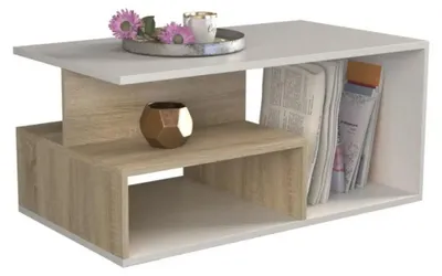 Image de Table basse LIHUA – chêne sonoma / blanc