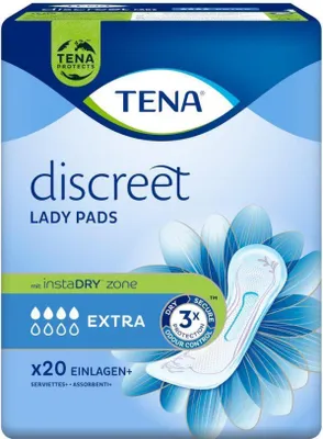 Produktbild von TENA Lady Discreet Extra | 31,2 x 11 cm | 240 Inkontinenzeinlagen