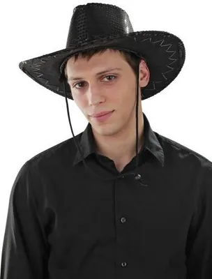 Produktbild von Cowboy Paillettenhut Pailletten Hut Cowboyhut Schwarz schwarzer Rangerhut Ranger