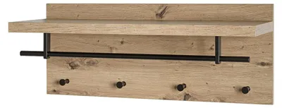 Wandkapstok 4 Haken Kleiderstange Hutablage 75x30x26 cm