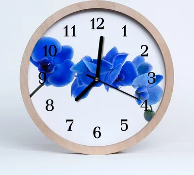 Produktbild von Holzuhr 30fi cm wanduhr - Orchidee Blumen