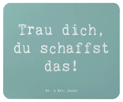 Produktbild von Mr. & Mrs. Panda Mauspad Spruch Angst überwinden - Meeresbrise - Geschenk, Zuversicht, Trost, Stärke, Mouse Pad, Inspiration, Vertrauem, pc, Mousepad, Motivation, Mut