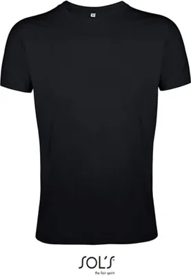 Produktbild von SOLs 00553 | Regent Fit Herren T-Shirt - Farbe: Deep Black - Größe: M