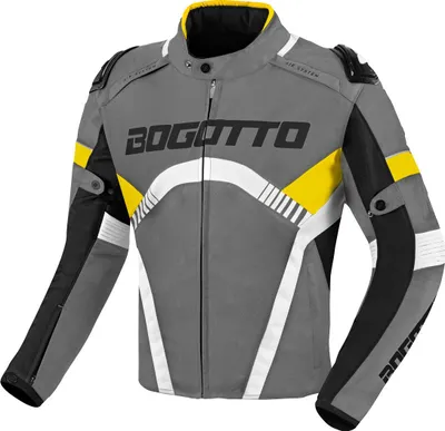 Obrázek produktu pro Voděodolná textilní bunda na motorku Bogotto Boomerang, šedá/žlutá, XS