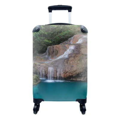 Obrázek produktu pro Kufr Příruční zavazadlo na kolečkách Malý cestovní kufr na 4 kolečkách Vodopád - Skála - Krajina - Velikost kabiny < 55x40x23 cm a 55x40x20 cm -