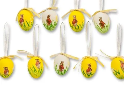 Produktbild von 9 tlg. Set Deko Oster-Eier, Ostereier zum Aufhängen