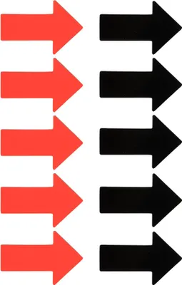 Produktbild von 2DOBOARD 10 Magnetische Pfeile - 5 roten und 5 schwarzen - 4 x 6 cm - Symbol magnet Pfeil magnete für Magnettafeln, Kühlschränke, Plantafeln und Whiteboards
