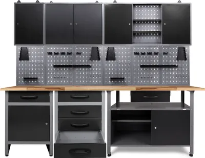 Produktbild von ONDIS24 Werkstatt Set Tüftler 240 cm 3 Schränke