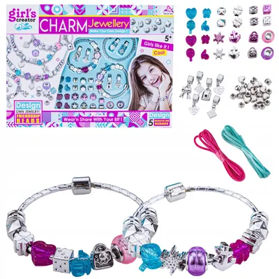 Produktbild von DK Schmuck Bastelset mit Charms, Perlen und Bändern