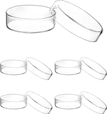 Obrázek produktu pro Skleněné Petriho misky s víčkem 60x18mm 5 kusů Petriho misky pro laboratorní kultury