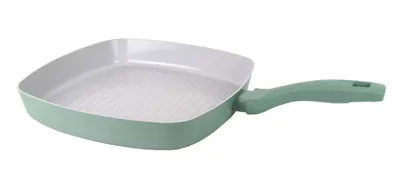 Produktbild von XL Grillpfanne 28x28cm Keramische-Antihaftbeschichtung, Soft-Touch-Griff, für alle Herdarten auch Induktion - Grün