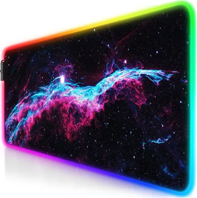 Produktbild von Titanwolf RGB Gaming Mauspad, Mousepad XL 800 x 300mm verbessert Präzision & Geschwindigkeit, Galaxie Blau