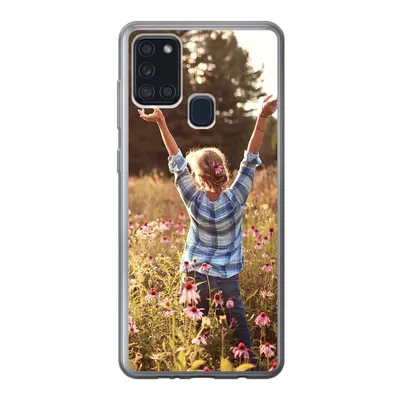 Produktbild von MuchoWow® Handyhülle Schutzhülle Hülle für Samsung Galaxy A21s Frau - Blumen - Frühling Silikon Softcase Handy Hülle - Hartschale